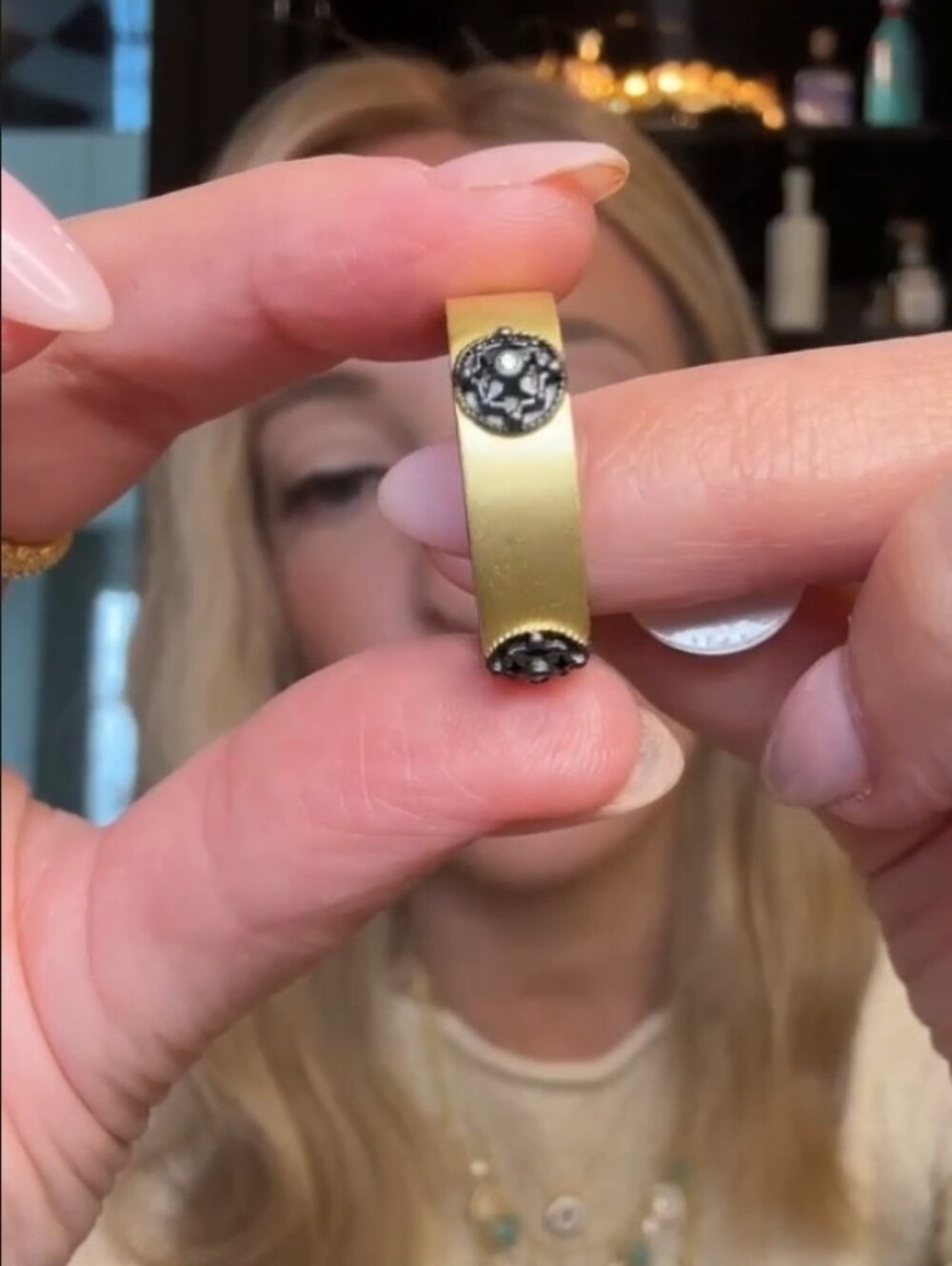 Gold Tone Crystal Accent Women’s Ring
